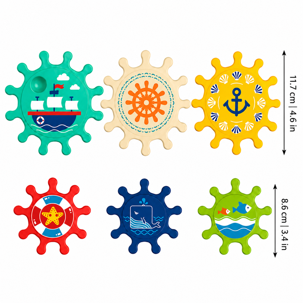 Suction Gear Bath Toys for Happy Shower Play