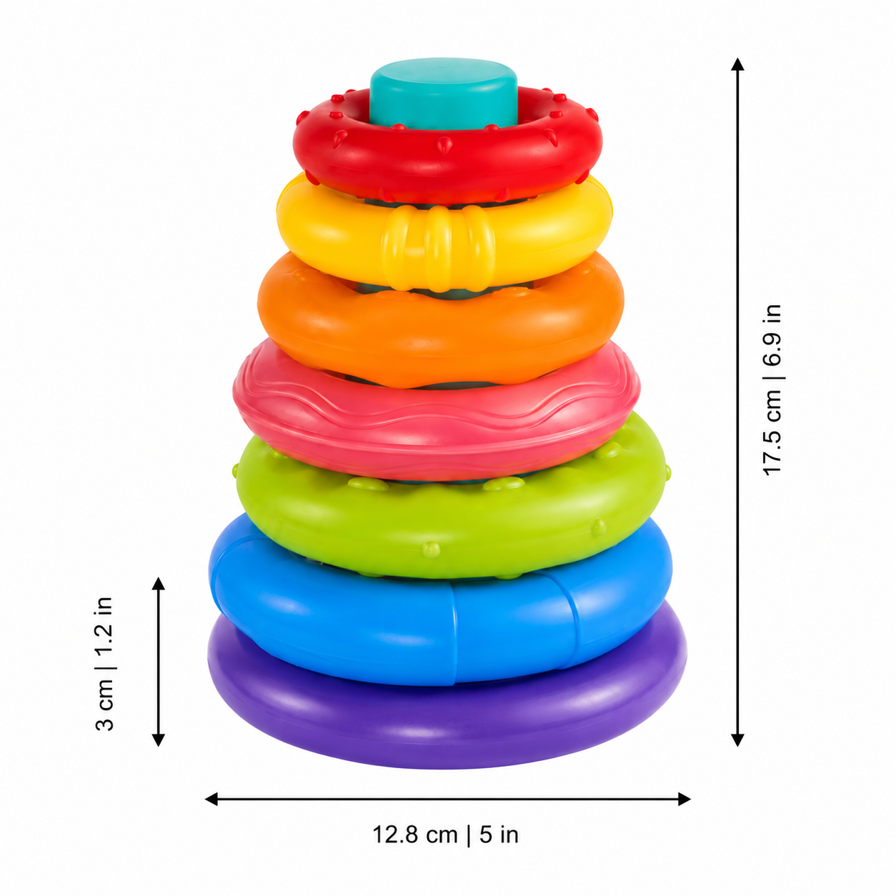 Rainbow Stacking Toy for Color Sorting and Motor Skills