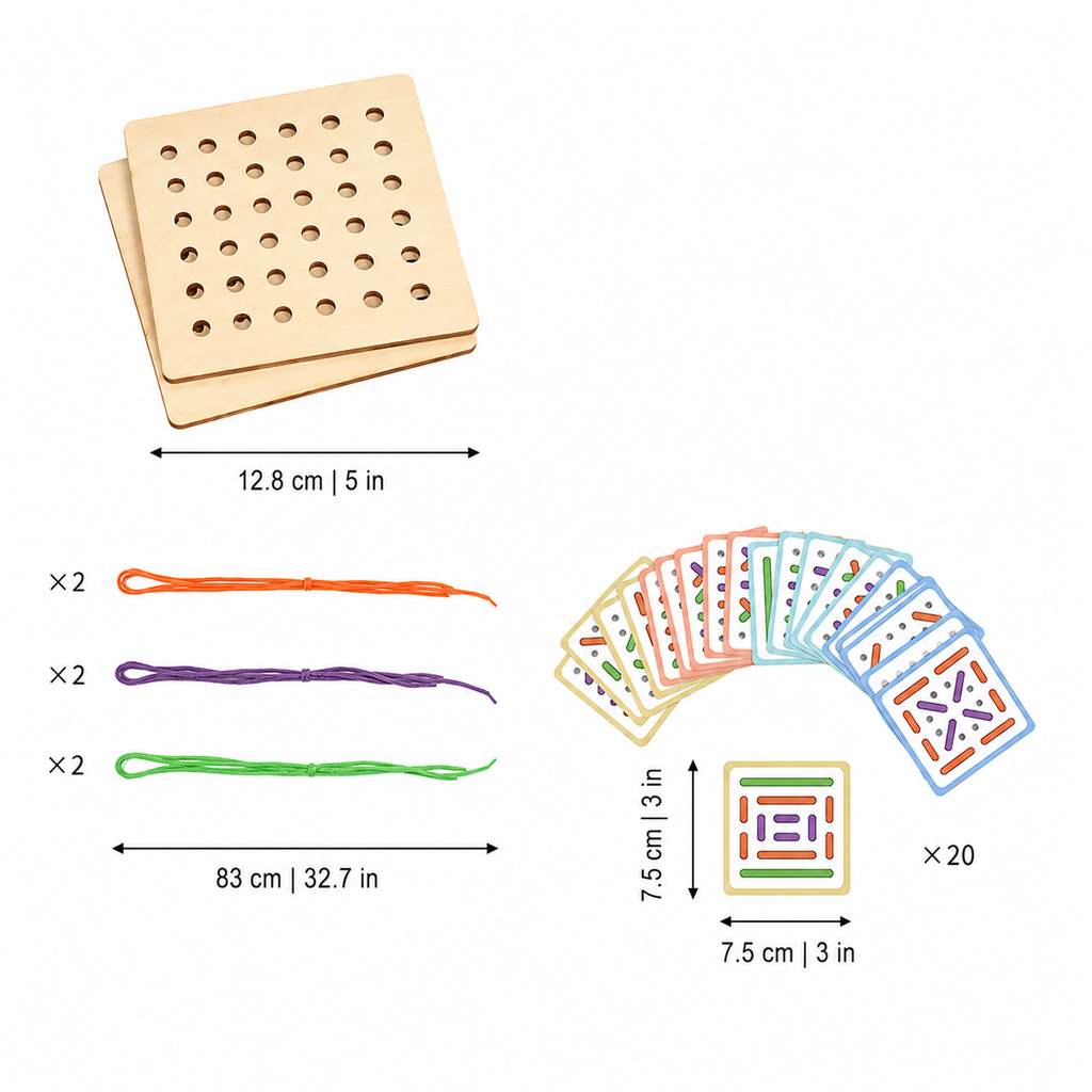 Wooden Lacing Toy for Fine Motor Skill Practice