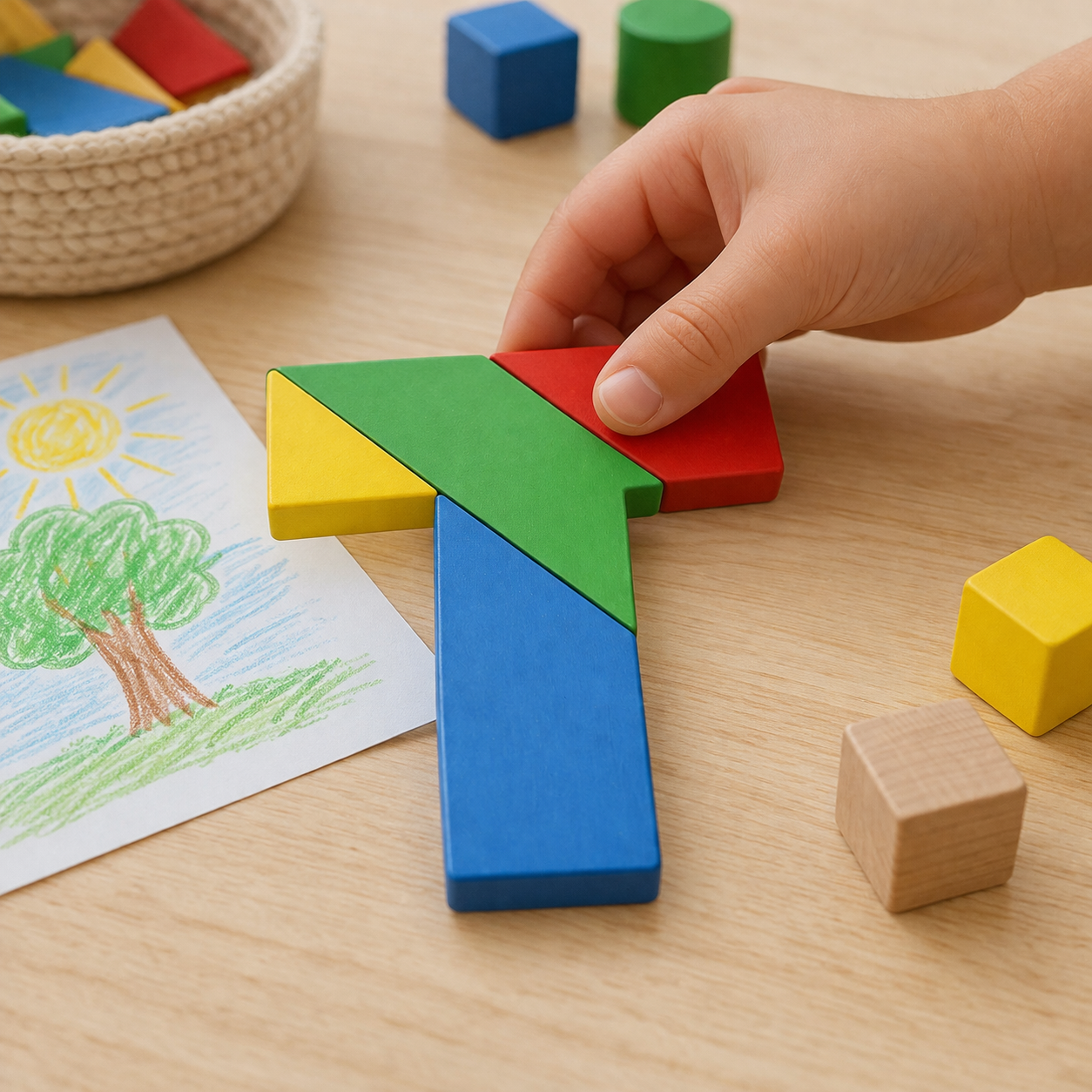 Wooden T Puzzle for Smart Shape Learning