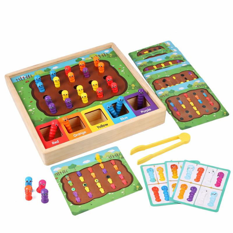 Montessori Worm Game for Color Matching Fun