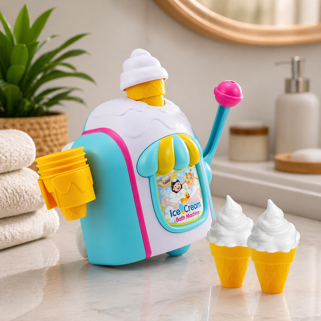 Ice Cream Bath Toy for Sweet Bubbling Fun - main product image