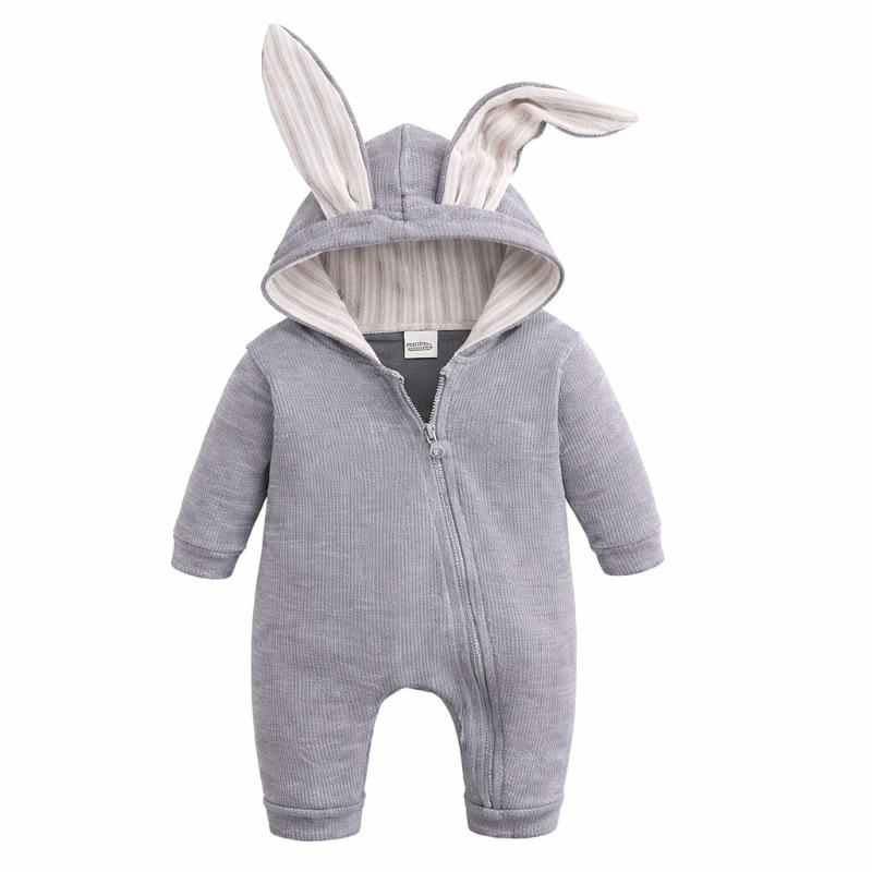 Hooded Rabbit Ear Romper for Little Ones - main product image