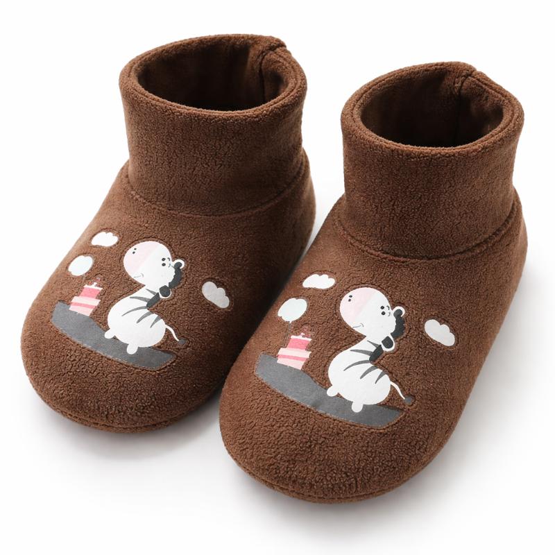 Winter Warm Anti-Slip Plush Baby Socks with Cartoon Style