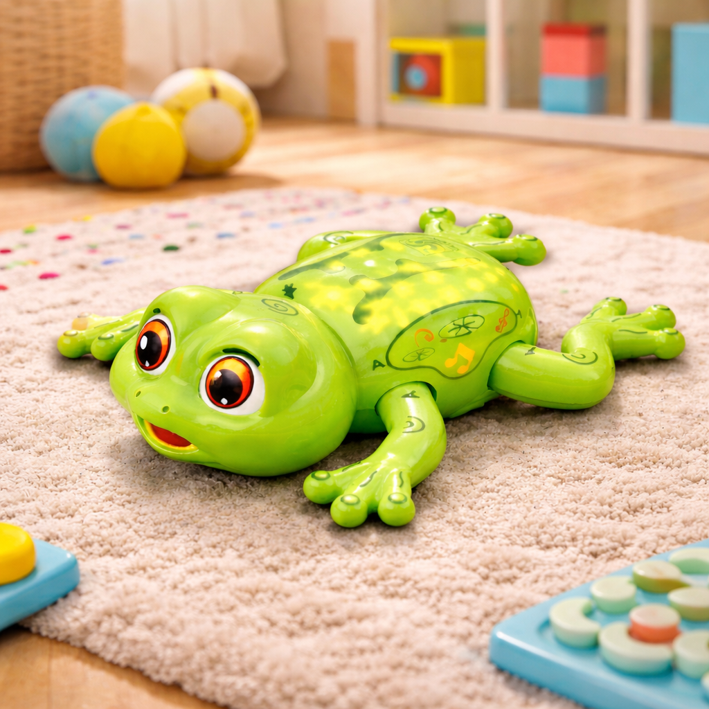 Electric Crawling Frog Toy with Lights - main product image