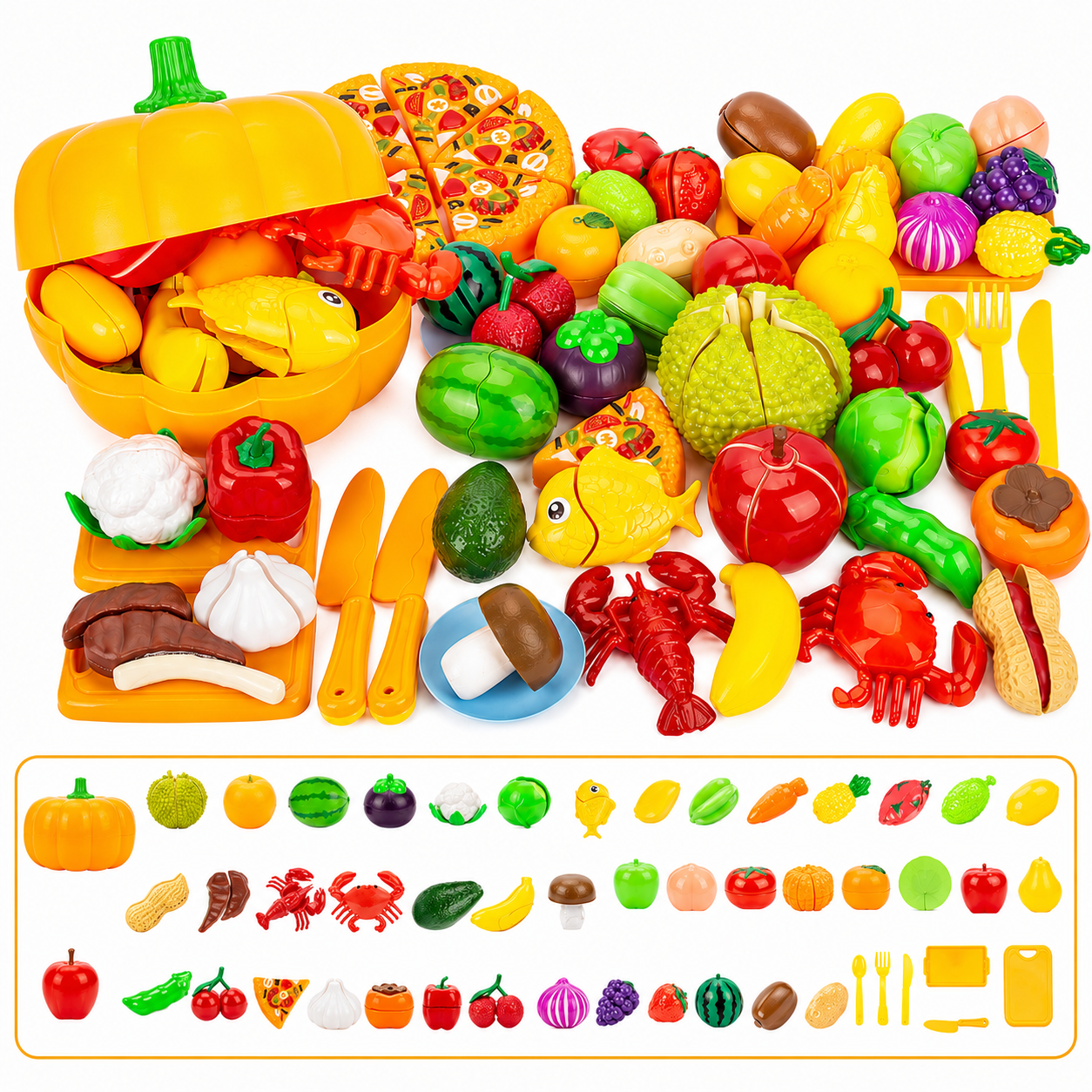 Pretend Food Cutting Set for Toddler Kitchen Play