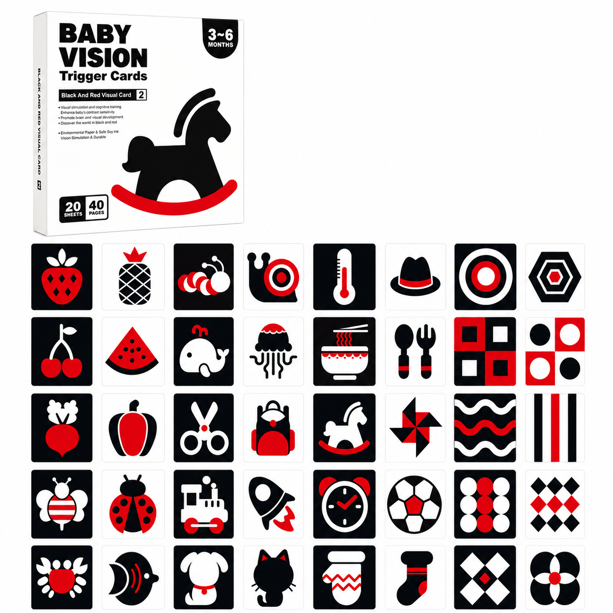 High-Contrast Cloth Book for Baby Visual Development