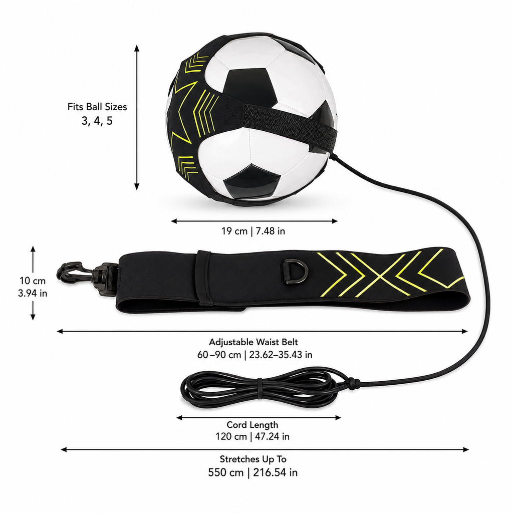 Adjustable Soccer Trainer for Ball Control and Solo Practice