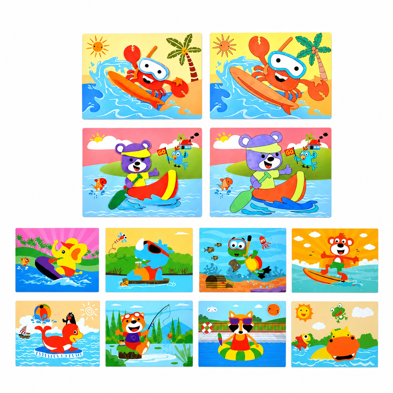 3D EVA Sticker Cards for Coloring, Crafting and Story Play - main product image