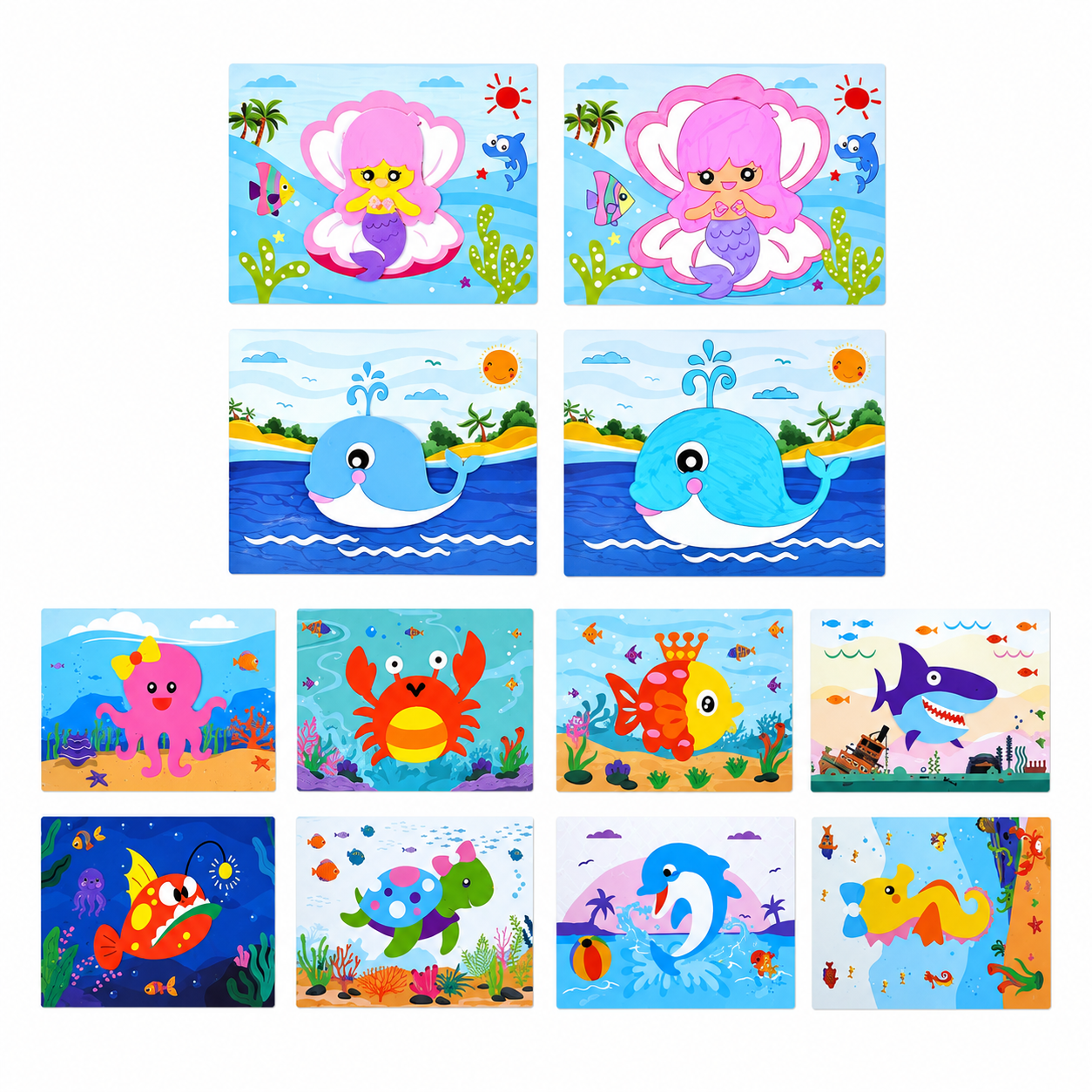 3D EVA Sticker Cards for Coloring, Crafting and Story Play