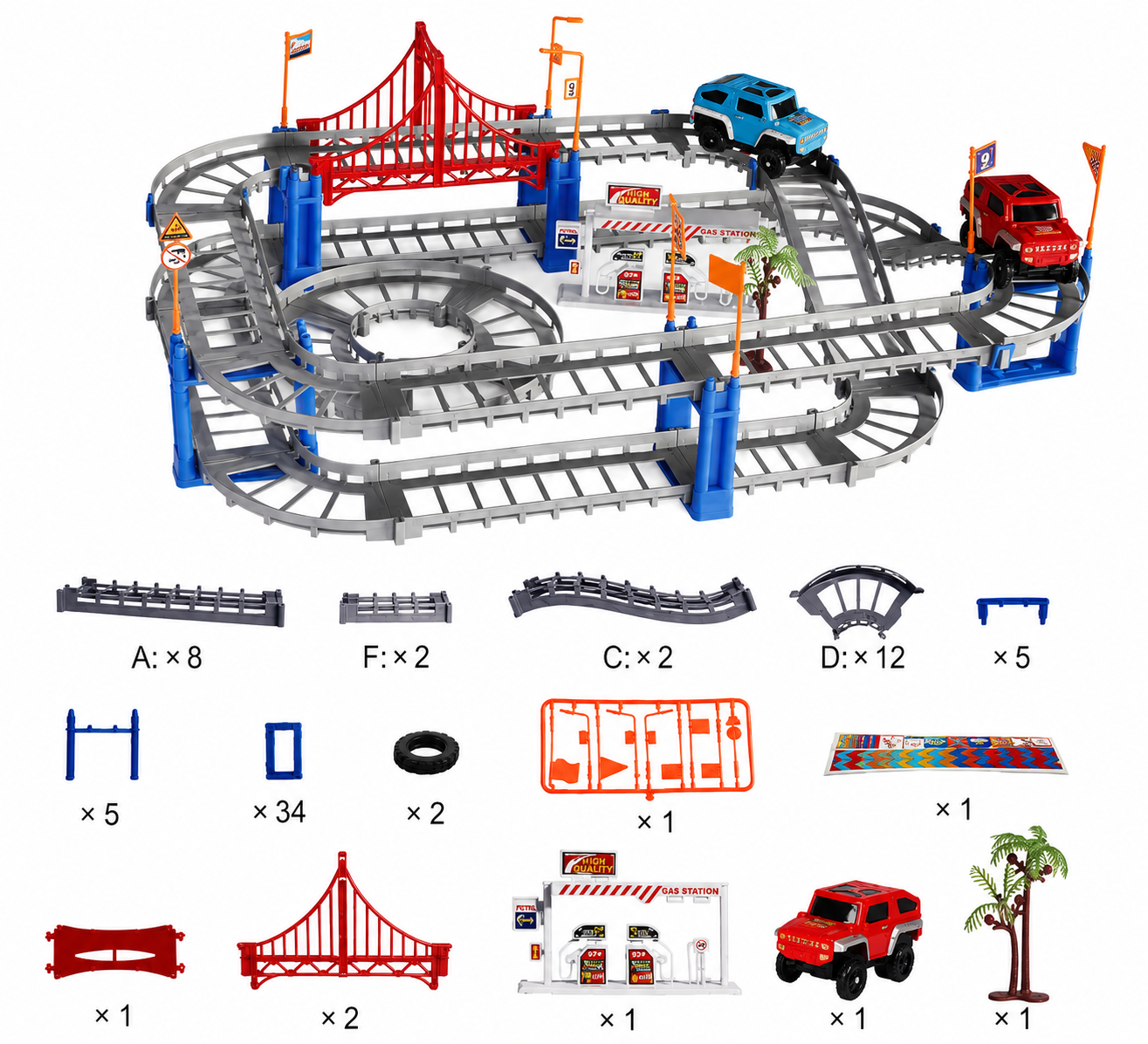 Electric Racing Track Set for Creative Builders and Fast-Paced Play