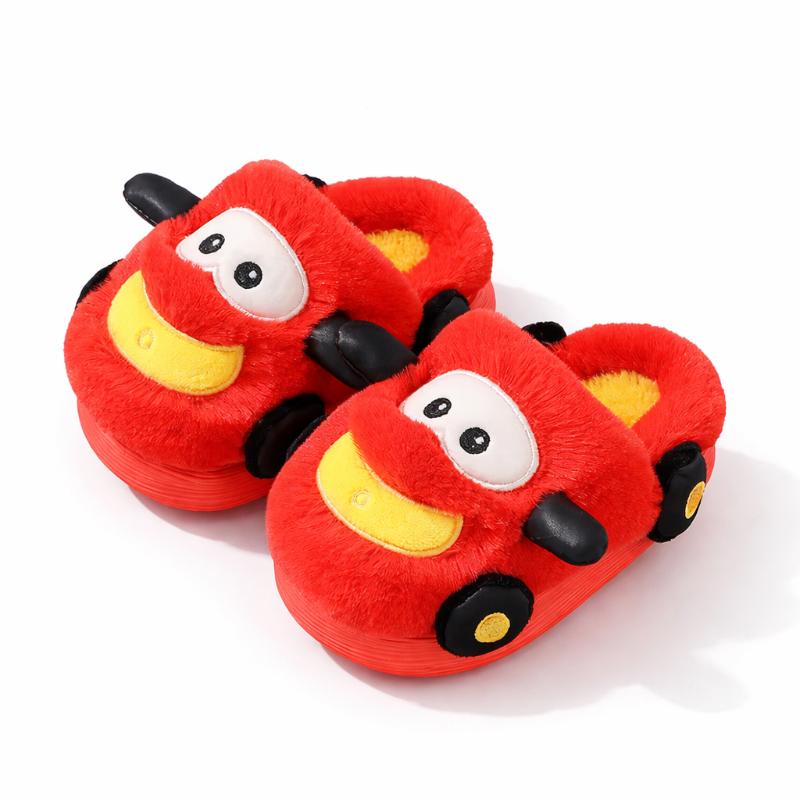 Warm Fluffy Winter Slippers for Kids with Non-Slip Sole