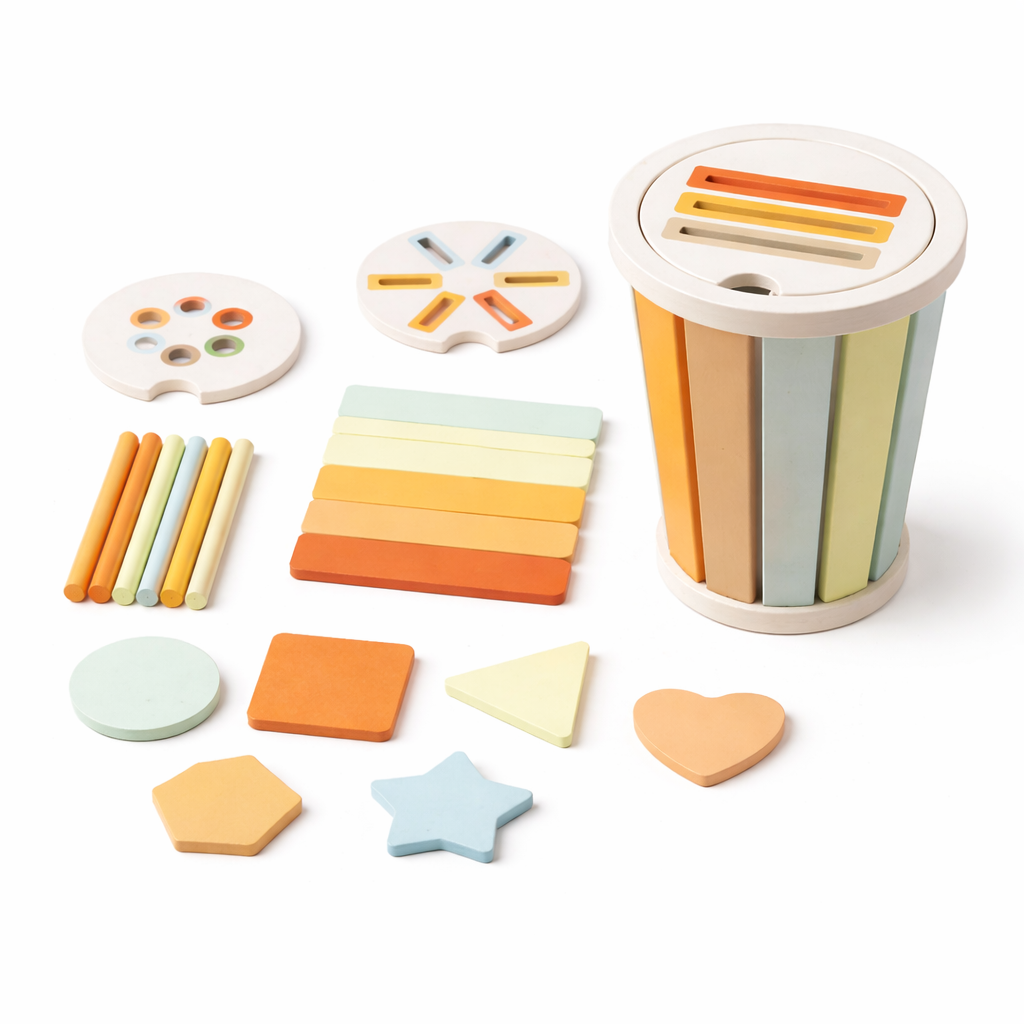 3-in-1 Wooden Montessori Sensory Matching Game for Kids
