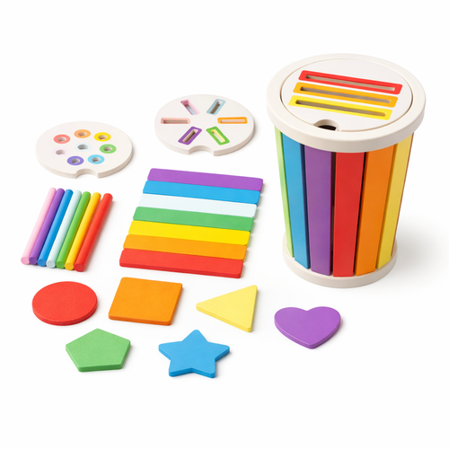 3-in-1 Wooden Montessori Sensory Matching Game for Kids
