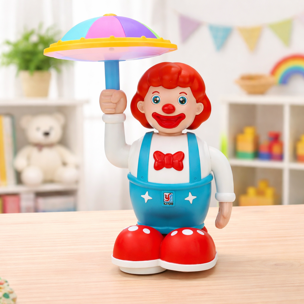 Electric Spinning Clown Toy with Music and Light Effects - main product image