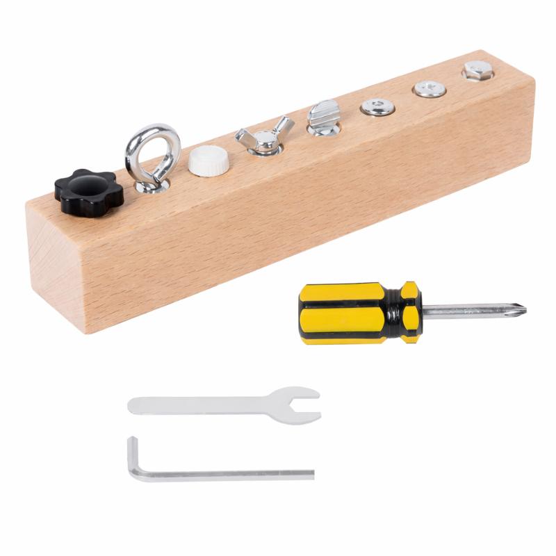 Kids Wooden Screw and Nut Toy for Early Skill Building