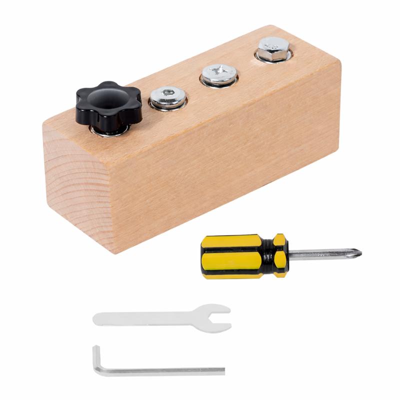 Kids Wooden Screw and Nut Toy for Early Skill Building - main product image