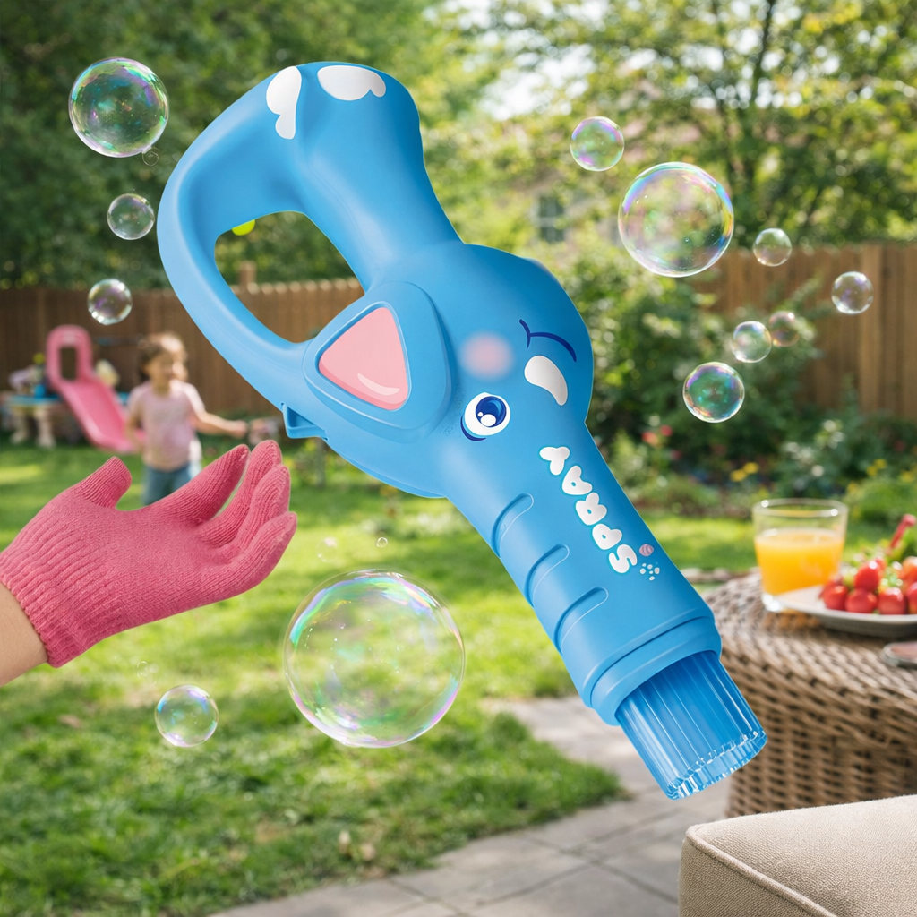 Rechargeable Bubble Maker with Lights and Bubble Mist