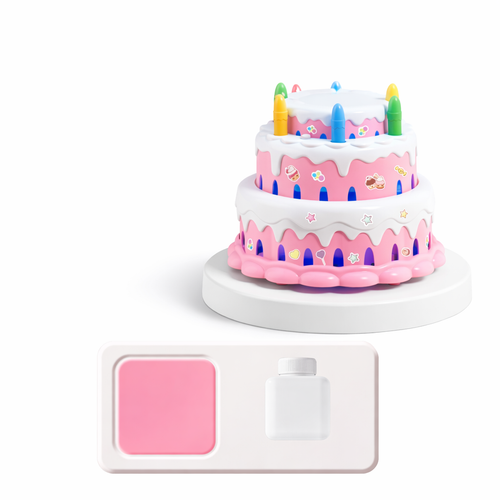 Birthday Cake Bubble Machine with Flashing Music