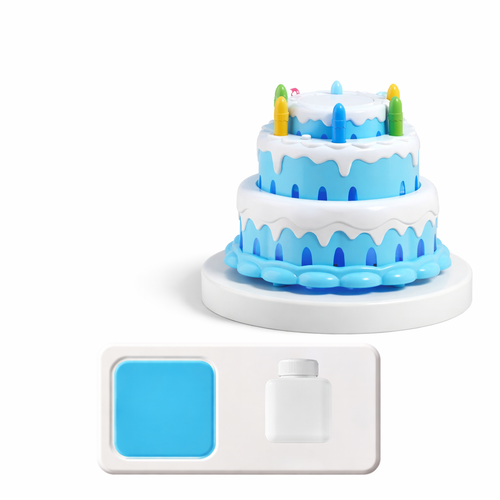 Birthday Cake Bubble Machine with Flashing Music - main product image