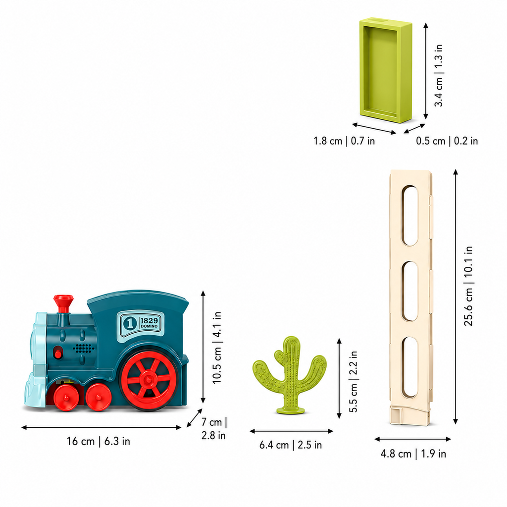 Colorful Domino Builder Train for Creative Little Engineers