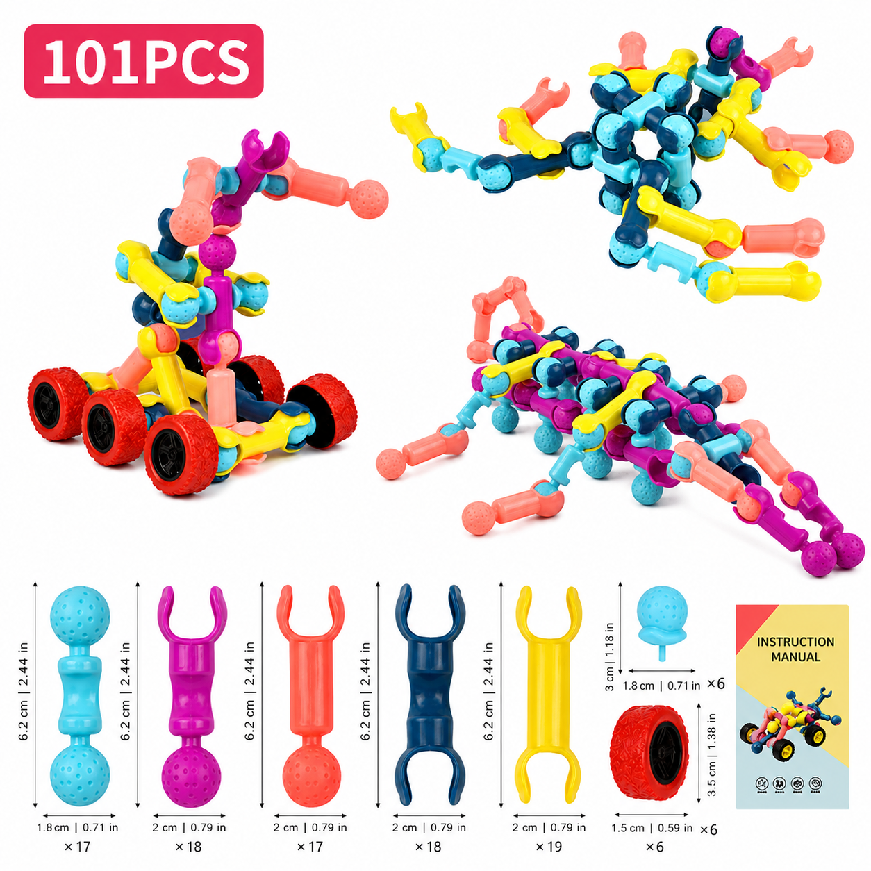STEM Construction Kit for Creative Kids and Endless Building Fun