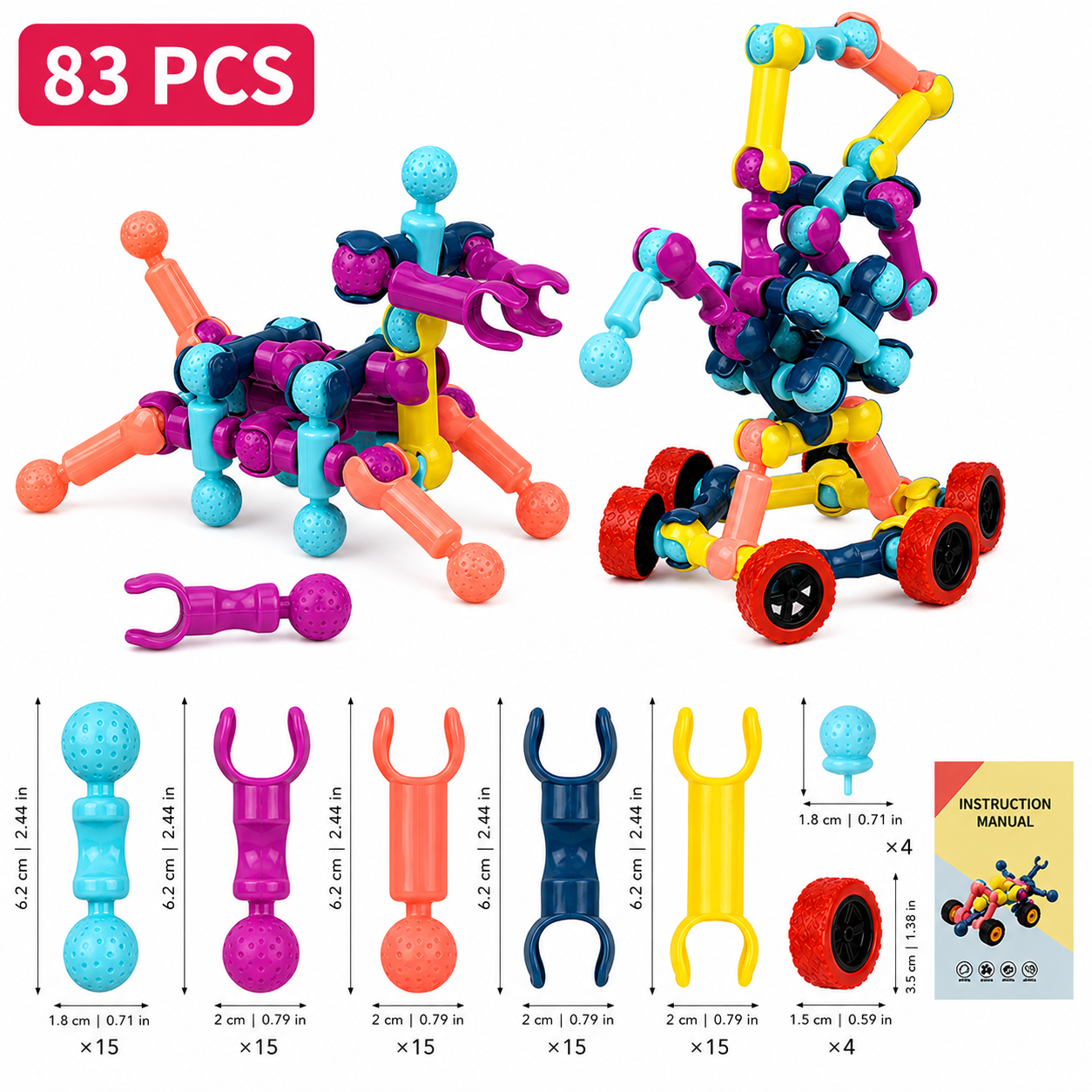 STEM Construction Kit for Creative Kids and Endless Building Fun