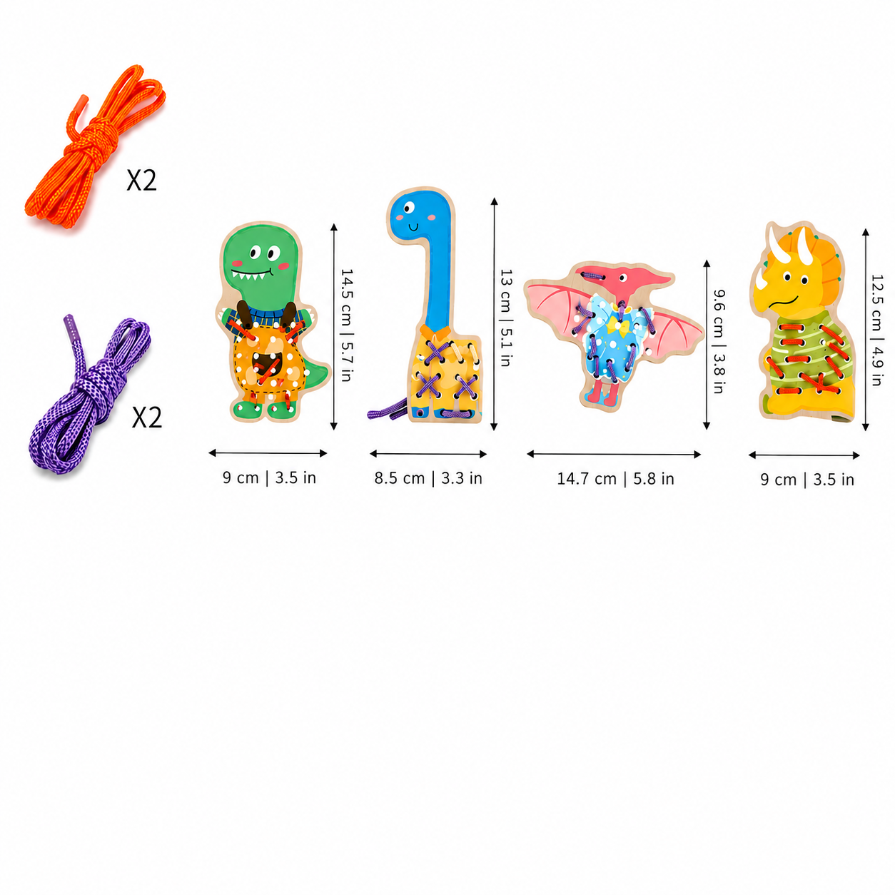Wooden Lacing Toy for Fine Motor Skill Practice