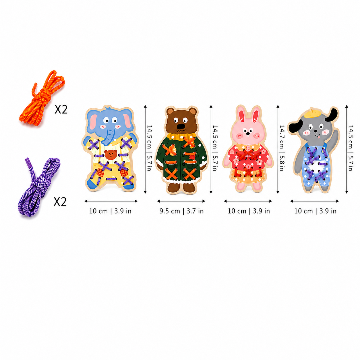Wooden Lacing Toy for Fine Motor Skill Practice
