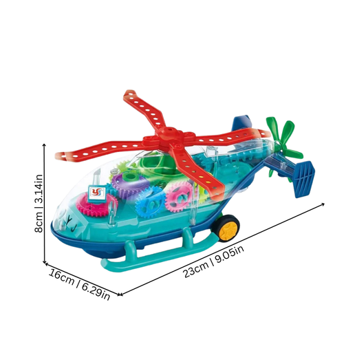 Cartoon Press Gear Pull-Back Transparent Toy