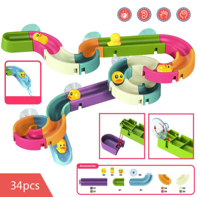 Duck & Slide Bath Track Toy Set