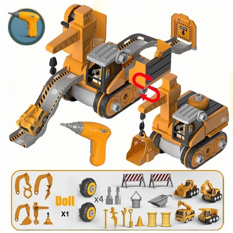 4-in-1 Build and Play Excavator Set - main product image