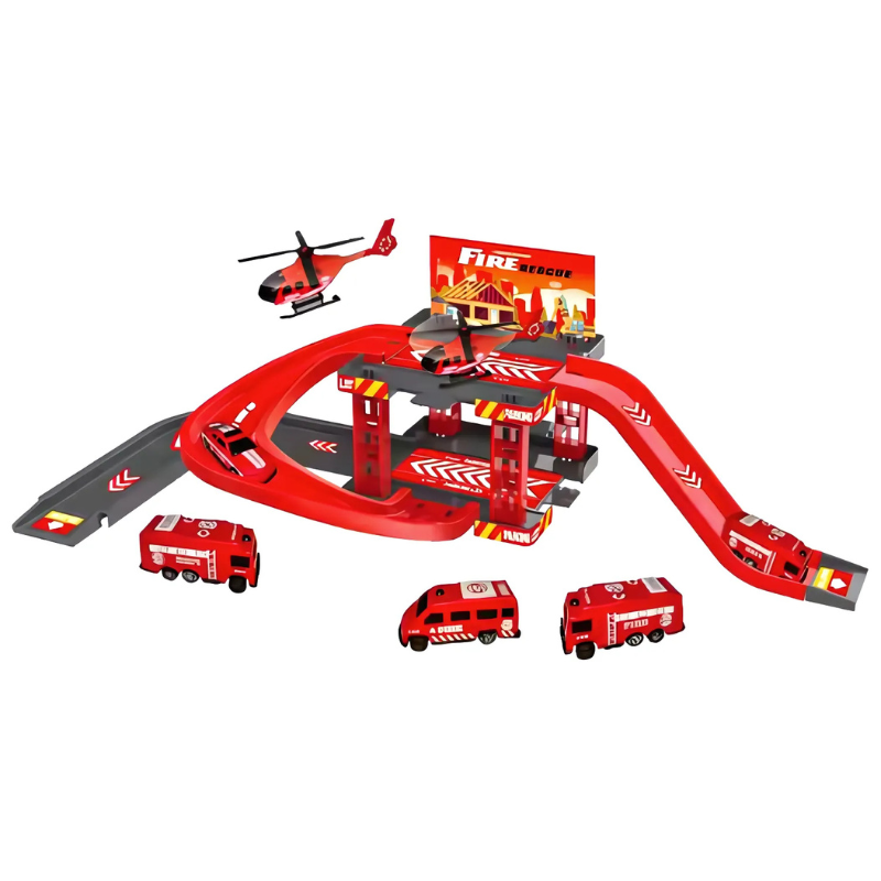 Interactive Rescue Station Playset with Vehicles
