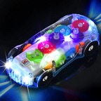 Light-Up Transparent Car with Moving Gears - main product image