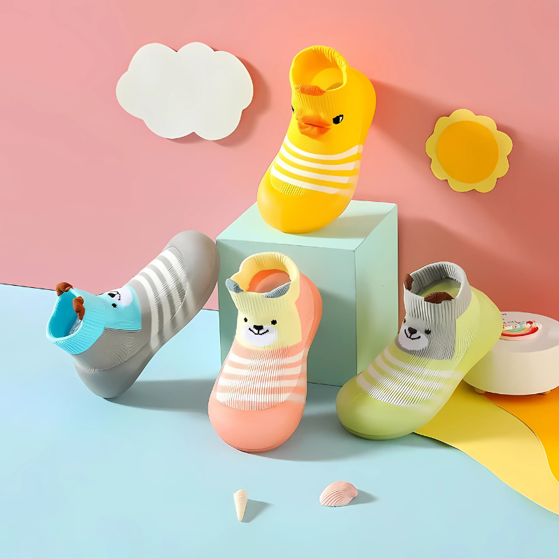 Grip Socks with 3D Animal Faces