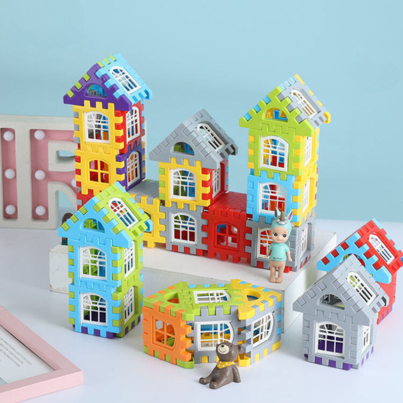 Colorful Montessori House-Building Blocks - main product image