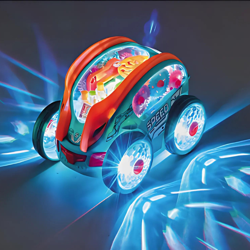 Dynamic Gear-Powered Car with LED Lights - main product image