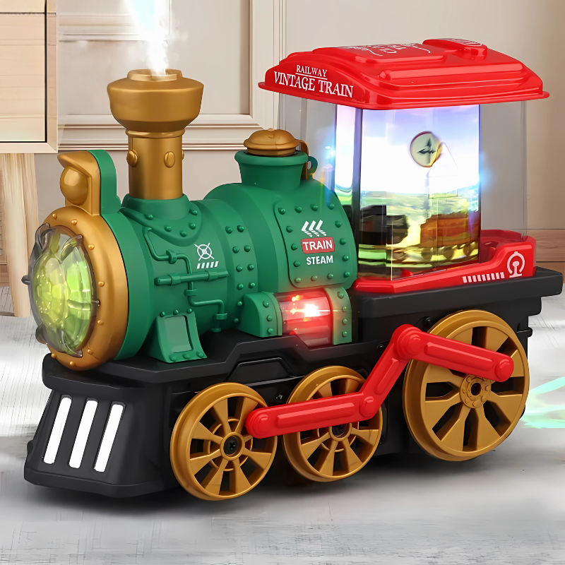 Action-Packed Locomotive with Steam and Light