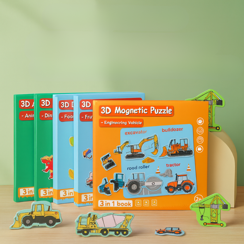 Fun 3-in-1 Magnetic Puzzle Books