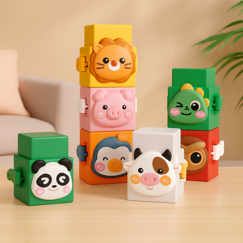 Animal Stacking Blocks with Pop-Out Surprises - main product image