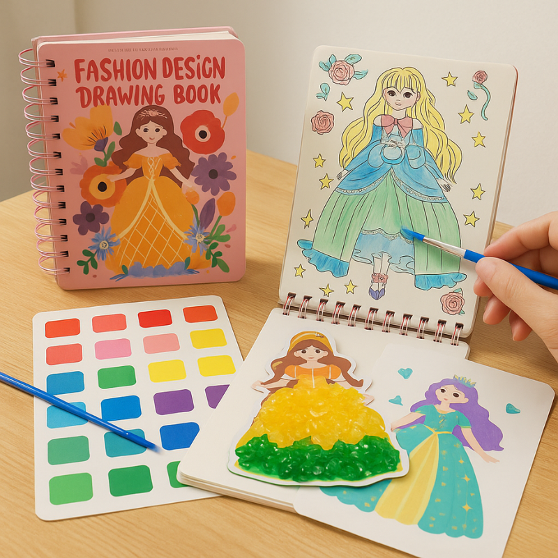 DIY Princess Art Kit with Textured Ruffle Skirts