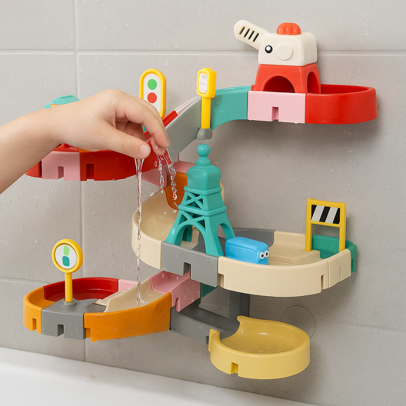 Road-Themed Bath Slide Toy
