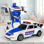 Transforming Police Car Robot with Lights and Action Play - main product image
