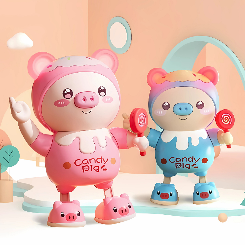 Interactive Dancing Pig Toy with Music and Lights