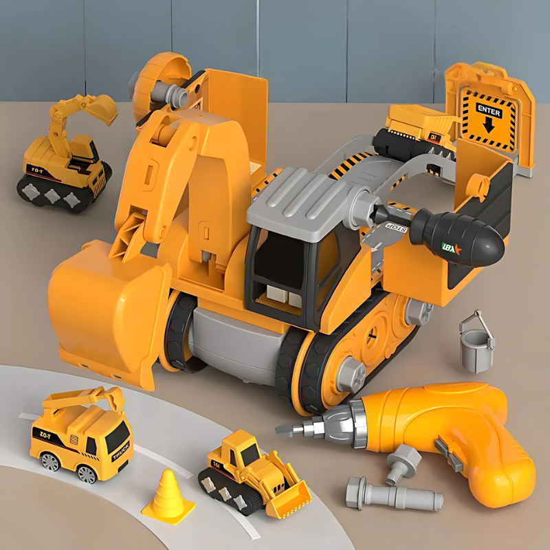 4-in-1 Build and Play Excavator Set