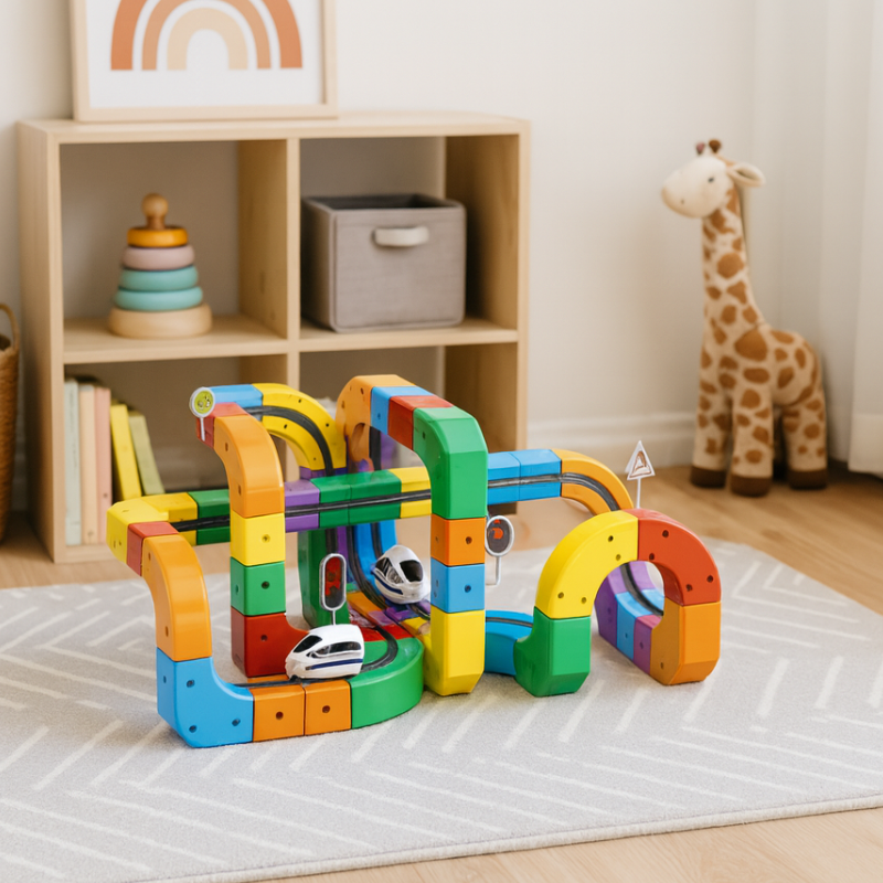 3D Train Routes with Mix-And-Match STEM Cubes - main product image