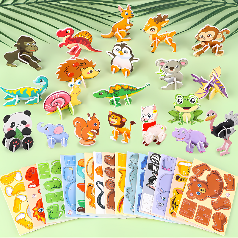 Cartoon Animal Puzzle Set
