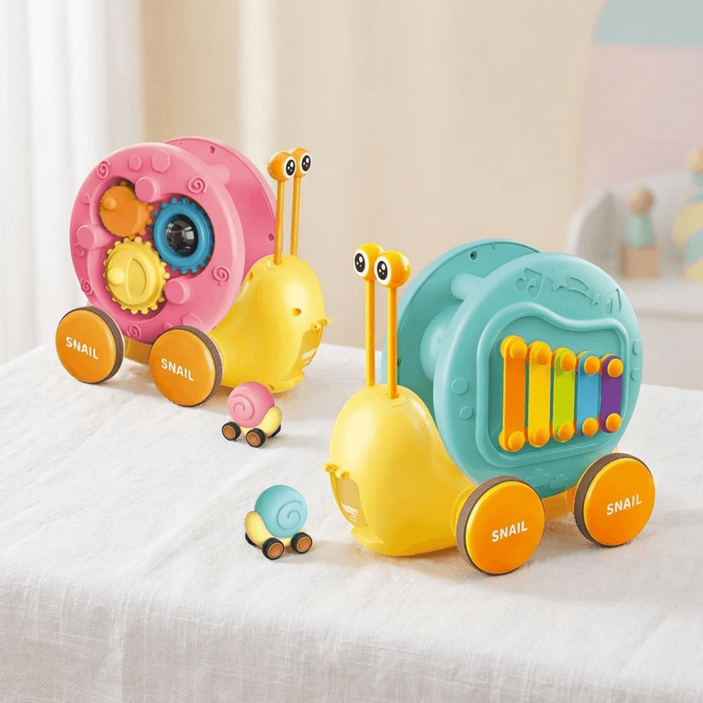 Musical Pull-Along Snail Toy for Early Learning Play