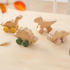 Wooden Dino-Vehicle Play-Set