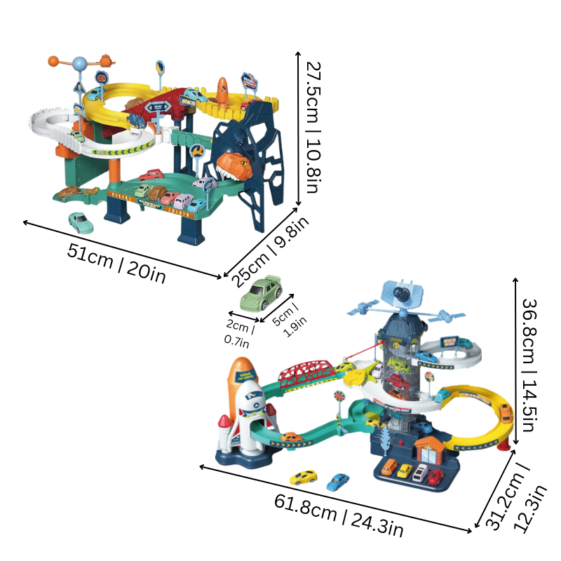 Epic Dinosaur and Space Race Track for Kids